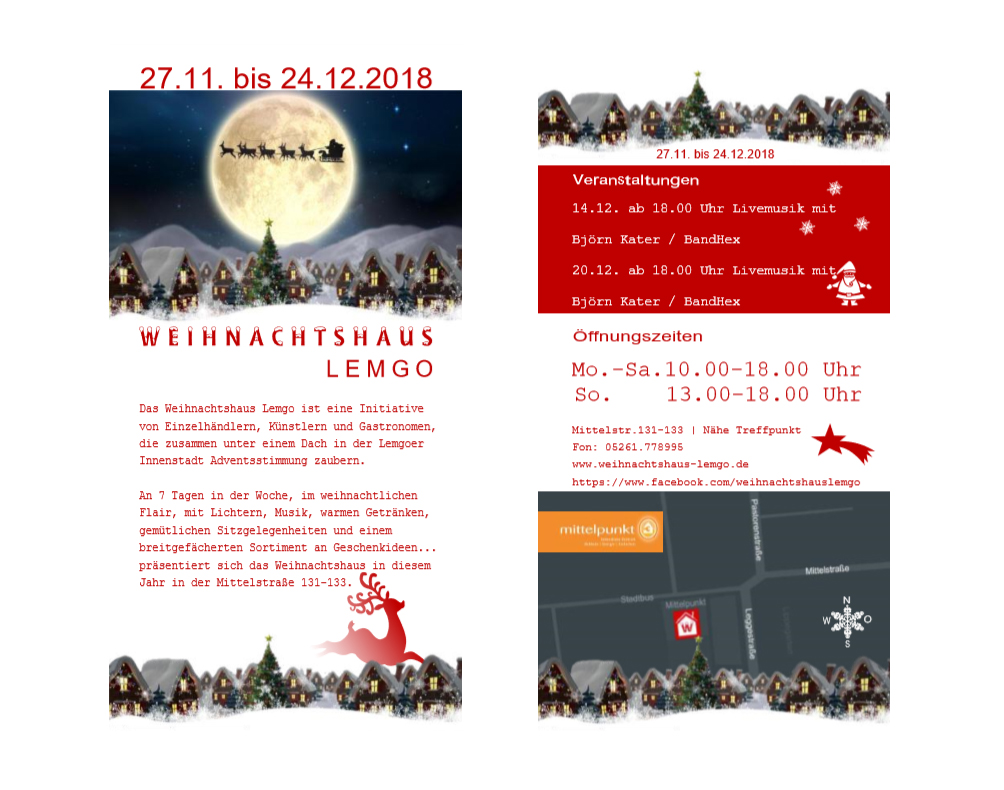 Flyer Weihnachtshaus